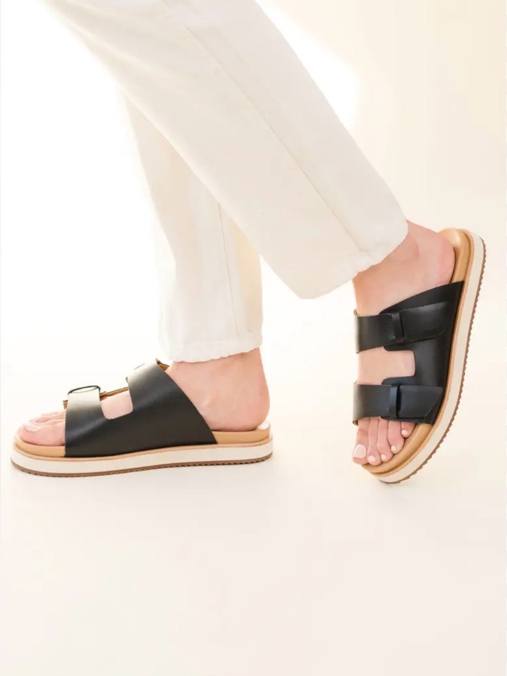 Nisolo Ella Flatform Slide Black size 7.5